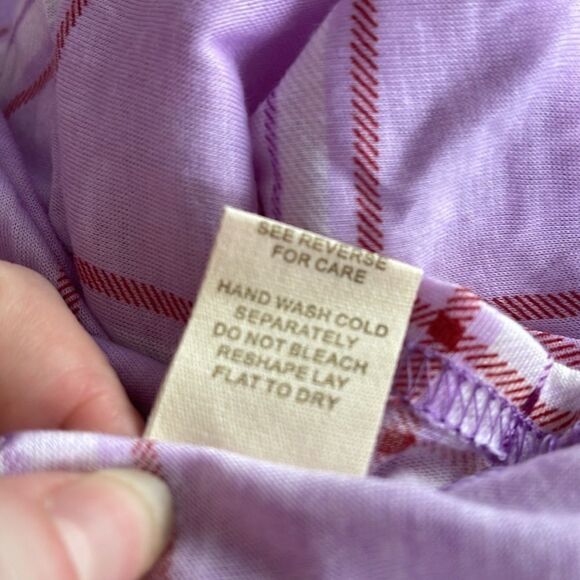 Paper + tee patchwork sweatshirt top blouse NEW NWT 3X plaid purple long sleeve - Picture 10 of 11